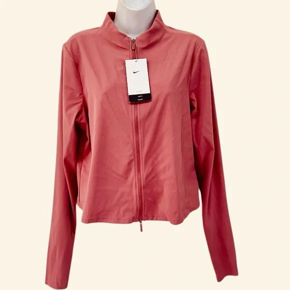 Nike Women's Zenvy Dri-Fit Full-Zip Long-Sleeve Top - Canyon Pink XL NWT - Picture 3 of 8